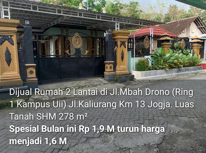 Rumah Luas 278 Area Ring Satu Kampus UII Jogja